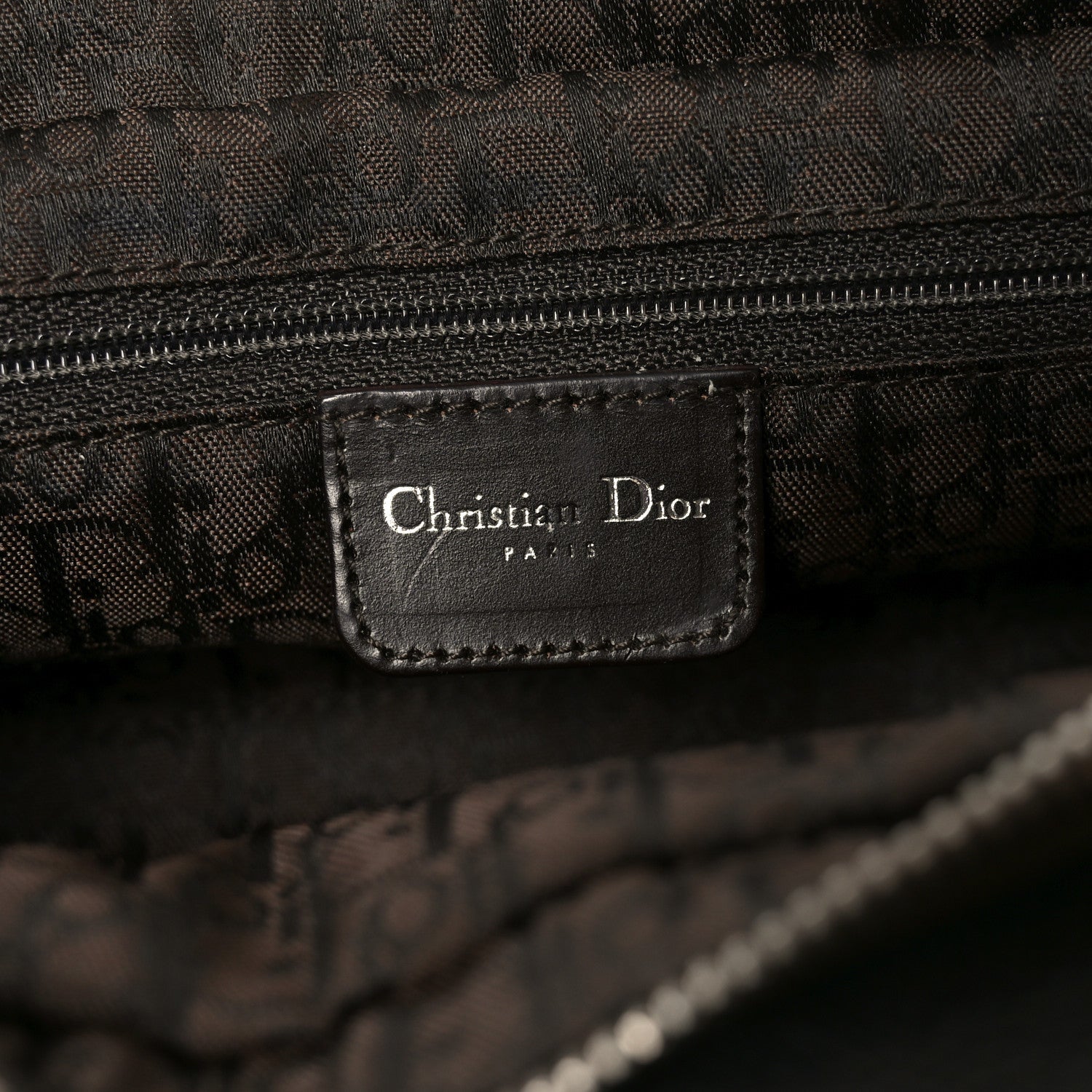 Metallic Calfskin Cannage Stitched Small East West Lady D1OR Bronze