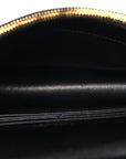 Grain De Poudre Matelasse Chevron Monogram Envelope Chain Wallet Black