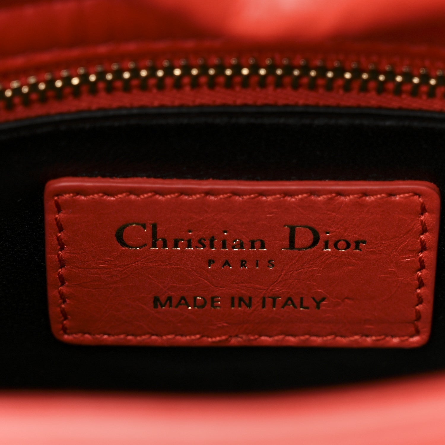 Calfskin Beaded Mini Lady D1OR Rouge Multicolor