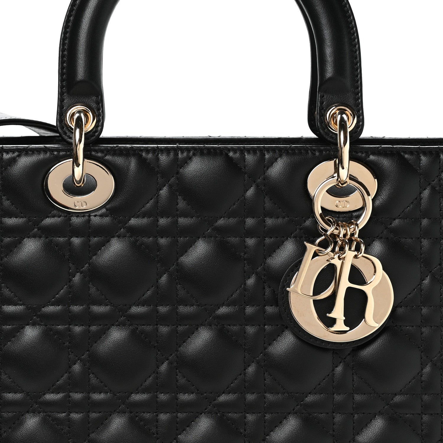 Lambskin Cannage Large Lady D1OR Black