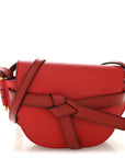 Grained Calfskin Mini Gate Crossbody Bag Scarlet Burnt Red