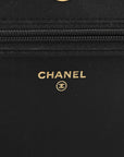 Lambskin Chevron Boy Wallet On Chain WOC Black