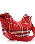 Nylon Horseshoe Crossbody Bag Crayon Red