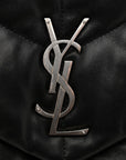 Lambskin Quilted Medium Loulou Puffer Monogram Chain Satchel Black