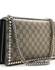 GG Supreme Monogram Crystal Small Dionysus Shoulder Bag Black