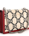 Tweed GG Monogram Small Dionysus Shoulder Bag White Black Romantic Cherry