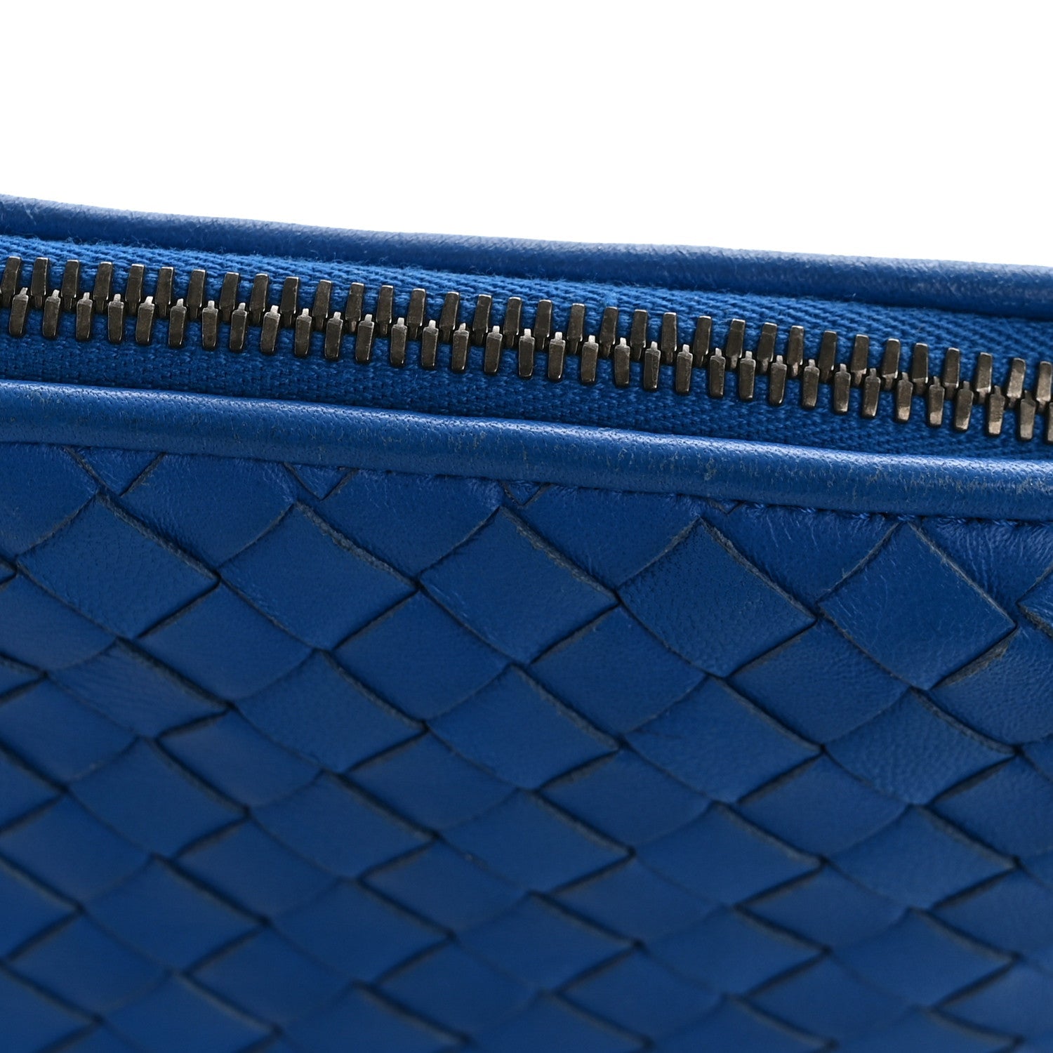 Nappa Intrecciato Double Compartment Crossbody Bag Atlantic Blue