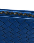 Nappa Intrecciato Double Compartment Crossbody Bag Atlantic Blue