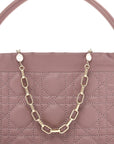 Lambskin Cannage Milly Mini Drawstring Bag Pink Peony