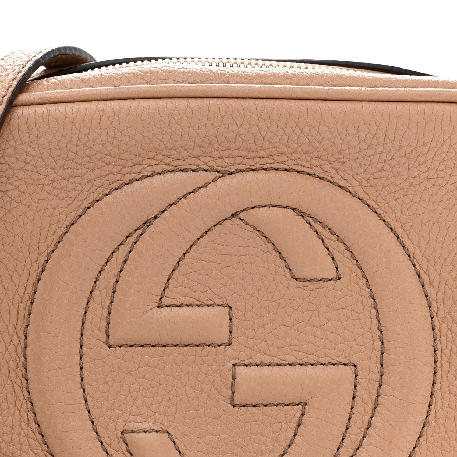 Pebbled Calfskin Small Soho Disco Bag Camelia
