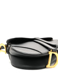 Grained Calfskin Mini Saddle Bag Black
