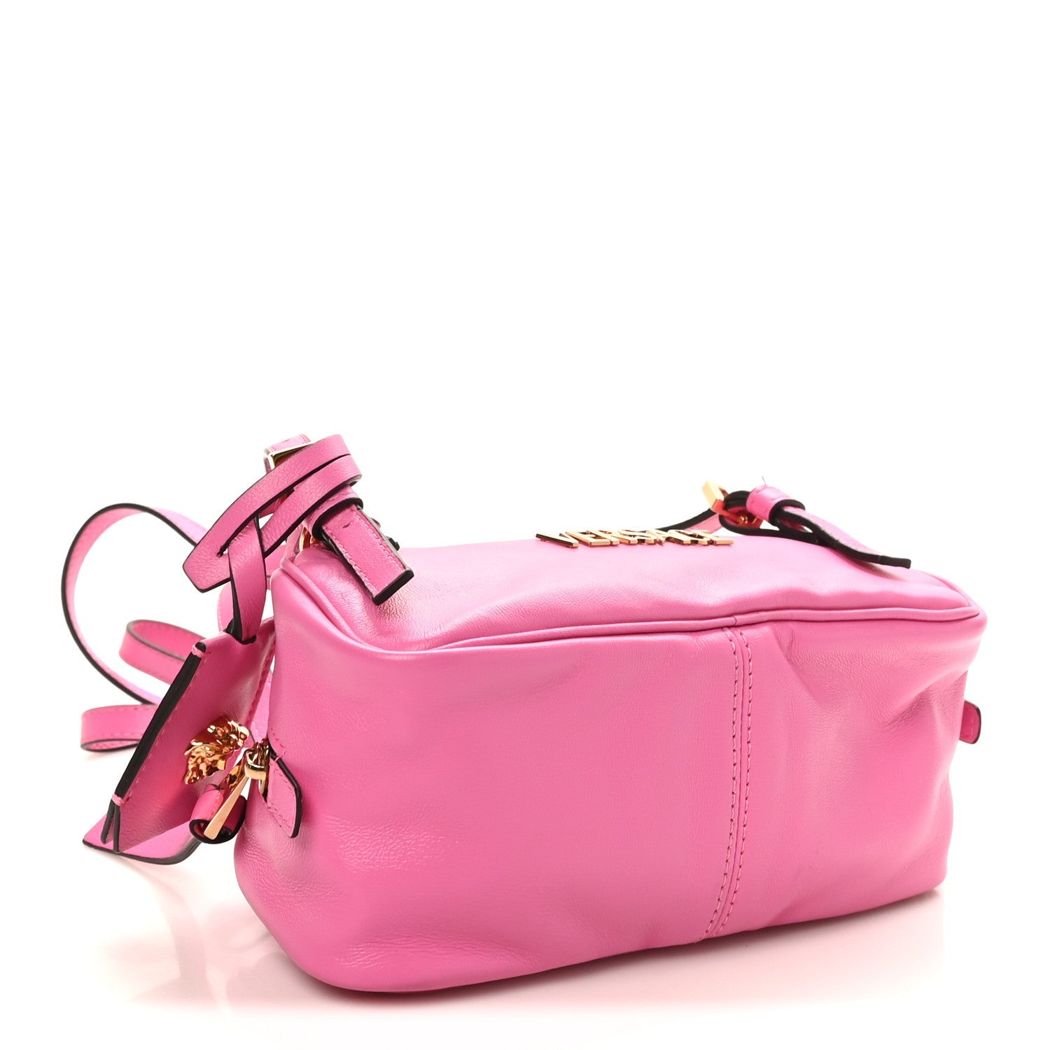 Lambskin Tag Bowling Bag Pink