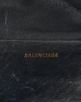 Crushed Velvet Logo Embossed XXS Souvenir Belt Bag Black