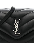 Calfskin Y Quilted Monogram Toy Loulou Crossbody Bag Black