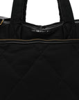 Nylon Quilted Diaper Tote Bag Black