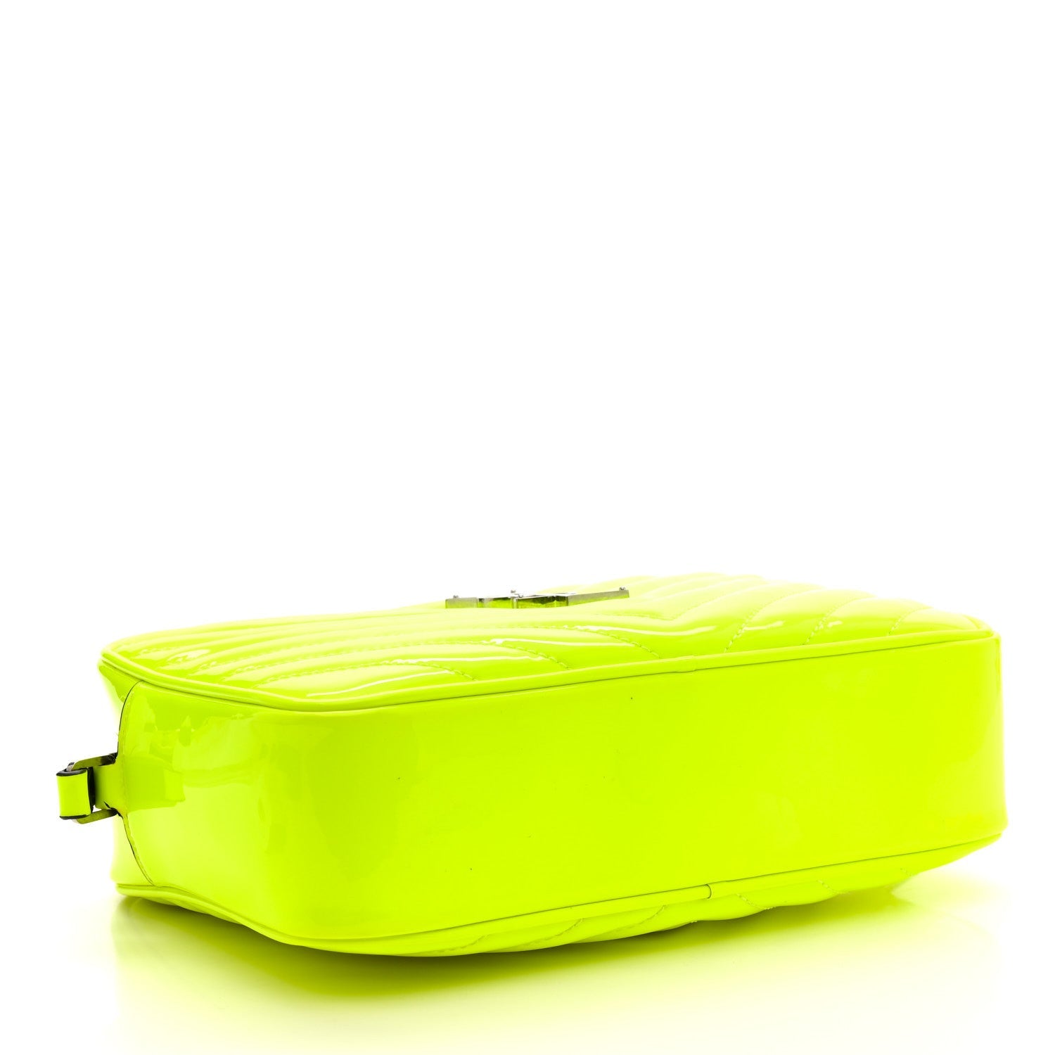 Patent Calfskin Matelasse Monogram Lou Camera Bag Neon Yellow