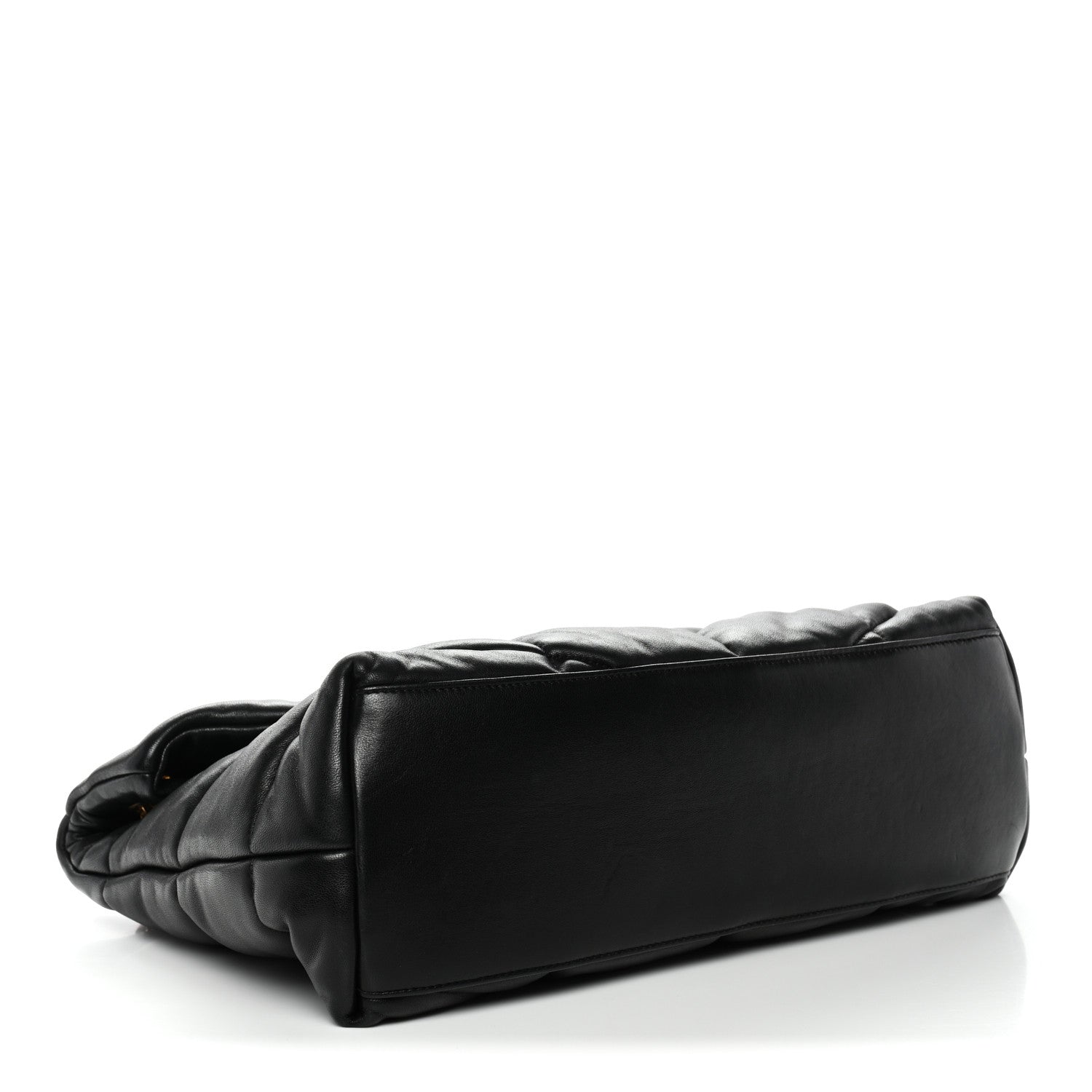 Lambskin Quilted Medium Loulou Puffer Monogram Chain Satchel Black