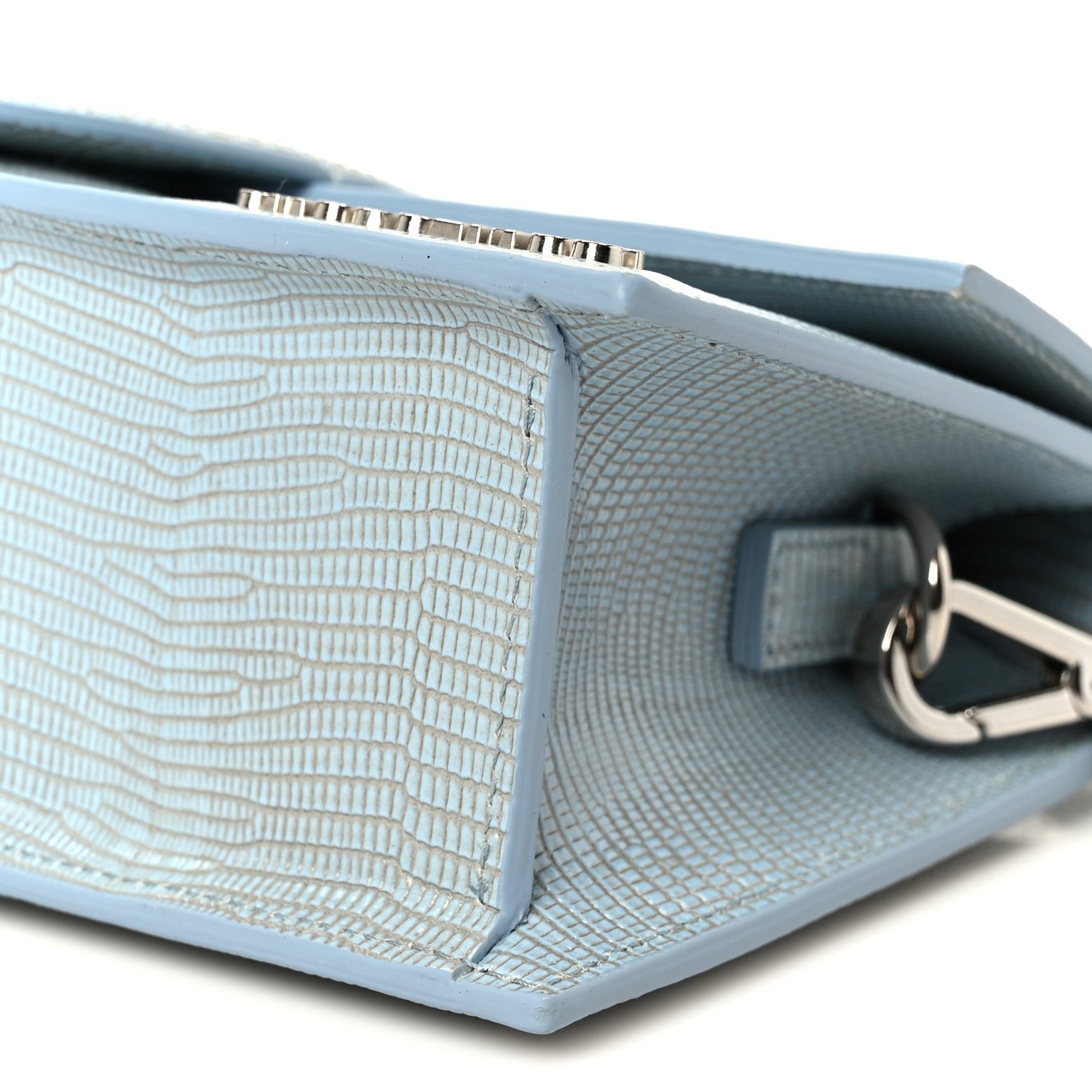 Calfskin Lizard Embossed Le Grand Bambino Light Blue