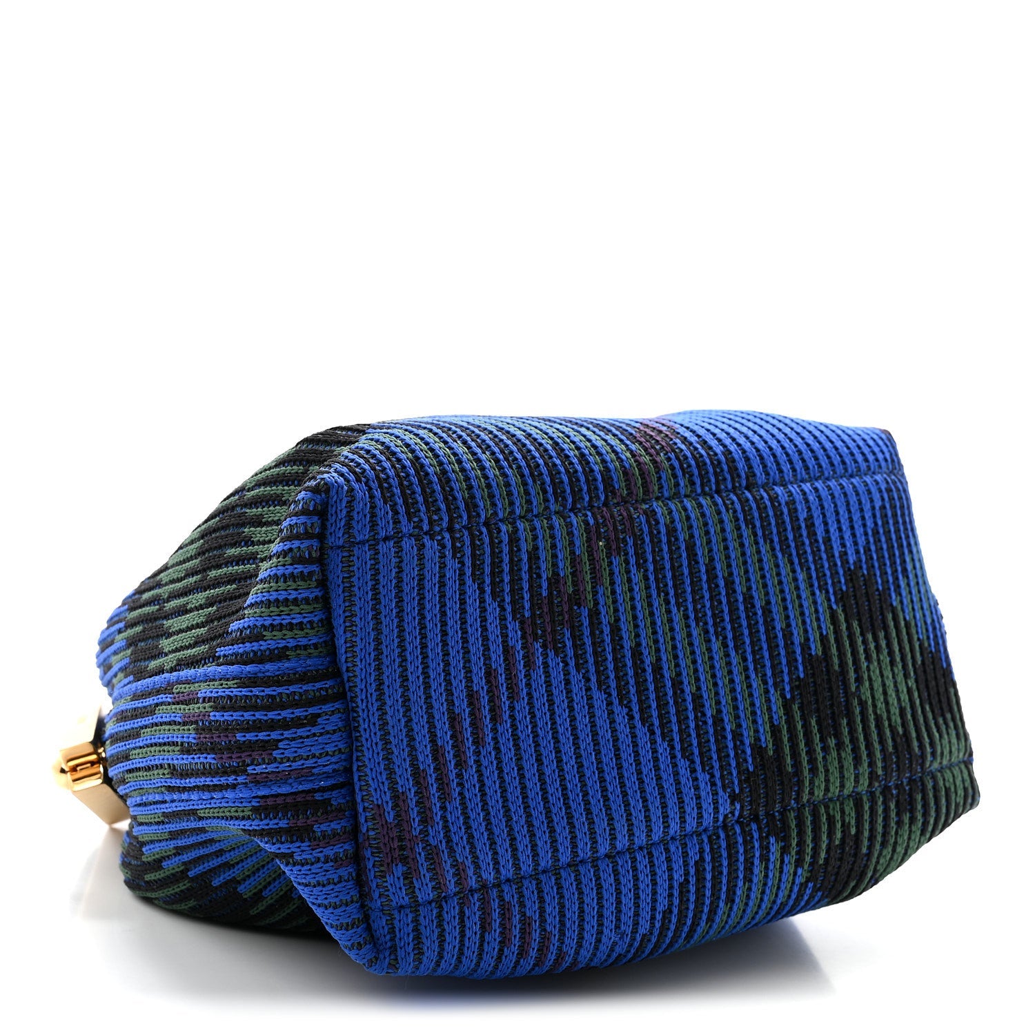 Canvas Knitted Check Mini Peg Duffle Bag Knight