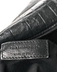 Crocodile Embossed Lambskin Monogram Medium Niki Chain Satchel Black