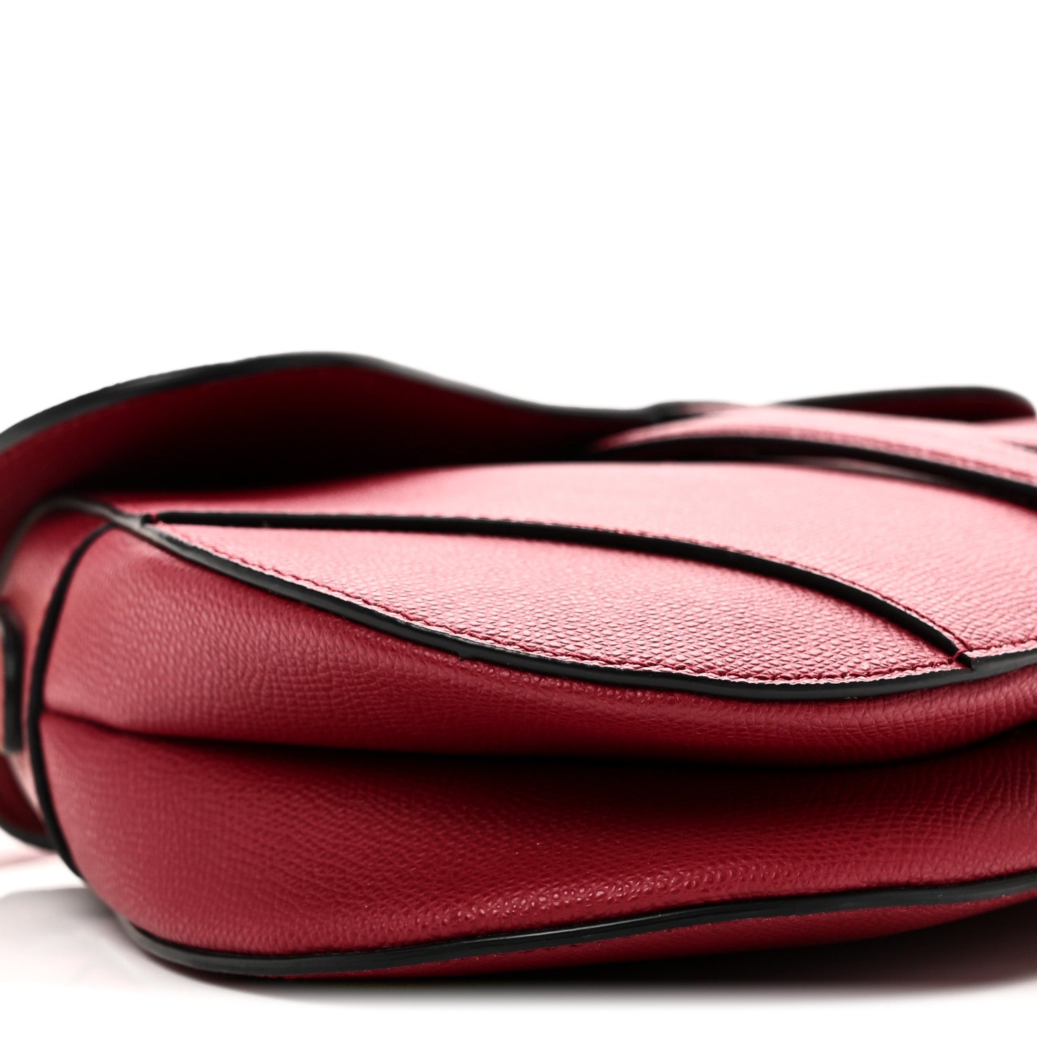 Grained Calfskin Saddle Bag Red