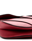 Grained Calfskin Saddle Bag Red