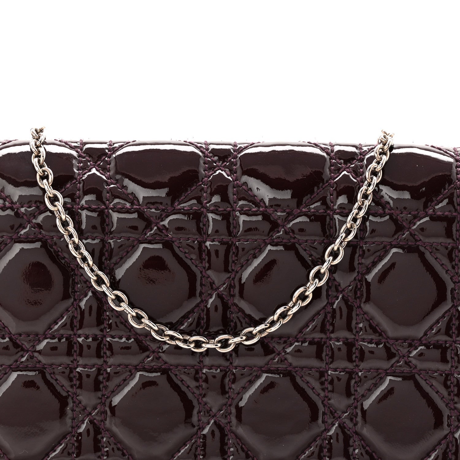 Patent Cannage Lady D1OR Chain Wallet Purple