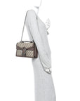GG Supreme Monogram Textured Dollar Calfskin Top Handle Dionysus Shoulder Bag Beige Ebony New Acero