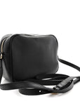 Pebbled Calfskin Small Soho Disco Bag Black