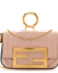 Nappa Matisse FF Embossed Nano Baguette Charm Rosa Quarzo