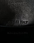 Shiny Calfskin Monochrome Crocodile Embossed Hourglass Top Handle Bag Mini Black