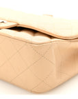 Caviar Quilted Medium Double Flap Beige Clair