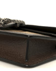 Monogram Jumbo GG Textured Dollar Calfskin Super Mini Dionysus Shoulder Bag Camel Ebony New Acero