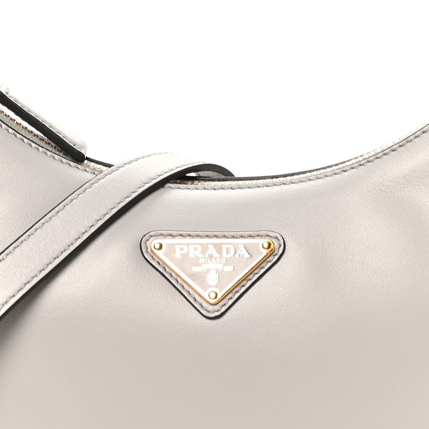 Soft Calfskin Arque Shoulder Bag Granito