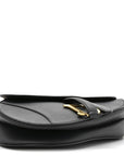 Grained Calfskin Saddle Bag Black