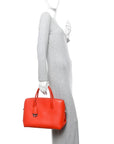 Ostrich Large Open Bar Tote Orange