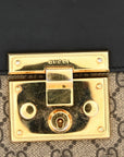GG Supreme Monogram Calfskin Small Padlock Shoulder Bag Beige Black Cuir