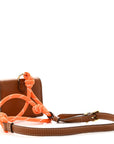 Nappa Flap Pouch Bag Charm Cognac Orange