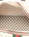 GG Supreme Monogram Textured Dollar Calfskin Web Medium Ophidia Carry-On Duffle Bag Beige Ebony New Acero