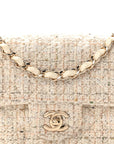 Tweed Quilted Mini Rectangular Flap Off White