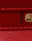 Caviar Quilted Small CC Filigree Vanity Case Red
