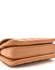 Lambskin Quilted Medium Trendy CC Flap Dual Handle Bag Camel