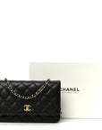 Caviar Quilted CC Turnlock Wallet On Chain WOC Black