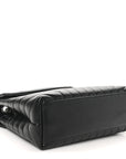Calfskin Y Quilted Monogram Medium Loulou Chain Satchel Black