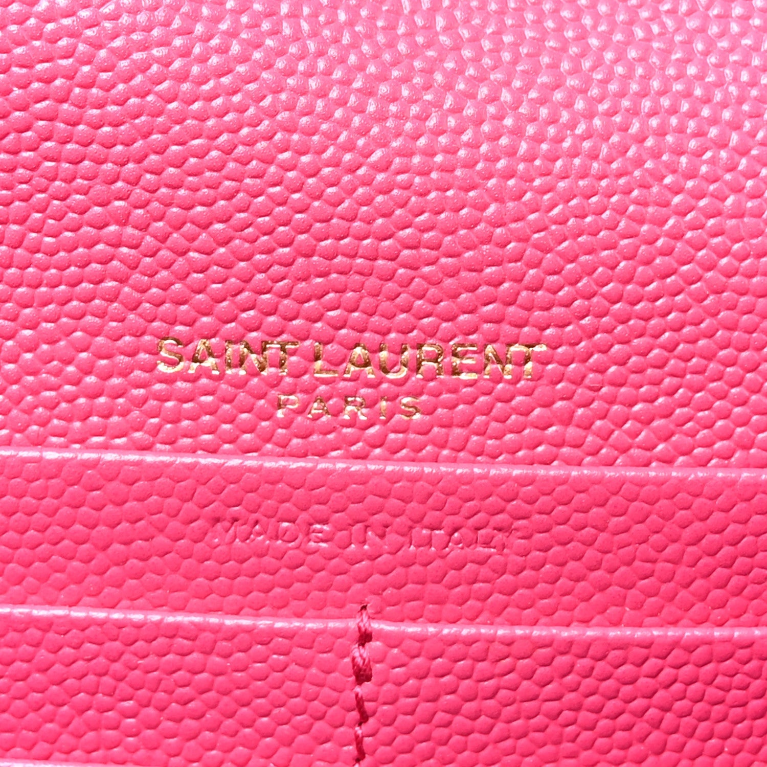 Grain De Poudre Matelasse Chevron Monogram Envelope Chain Wallet Fresh Fuchsia