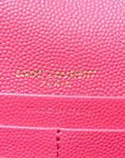 Grain De Poudre Matelasse Chevron Monogram Envelope Chain Wallet Fresh Fuchsia