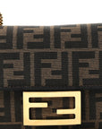 Fabric Jacquard FF 1974 Mini Baguette Tobacco Moro Black