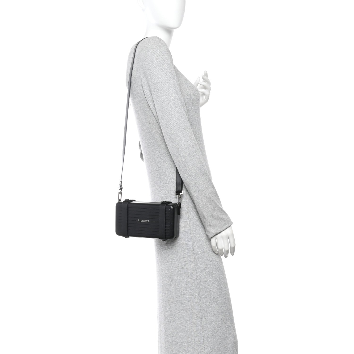 Matte Aluminum Personal Cross-Body Bag Black
