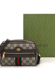 GG Supreme Monogram Web Mini Ophidia Shoulder Bag Brown