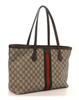 GG Supreme Monogram Medium Ophidia Shopping Tote Brown